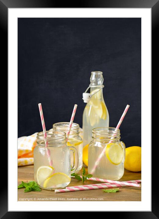 Homemade Lemon Drinks Framed Mounted Print by Amanda Elwell