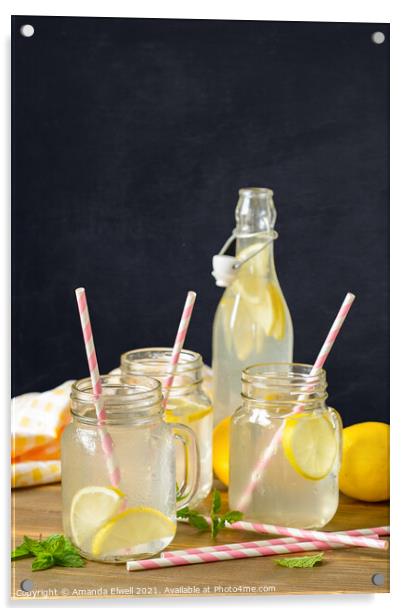 Homemade Lemon Drinks Acrylic by Amanda Elwell