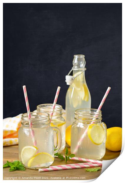 Homemade Lemon Drinks Print by Amanda Elwell