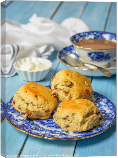Plate Of Scones Canvas Print by Amanda Elwell
