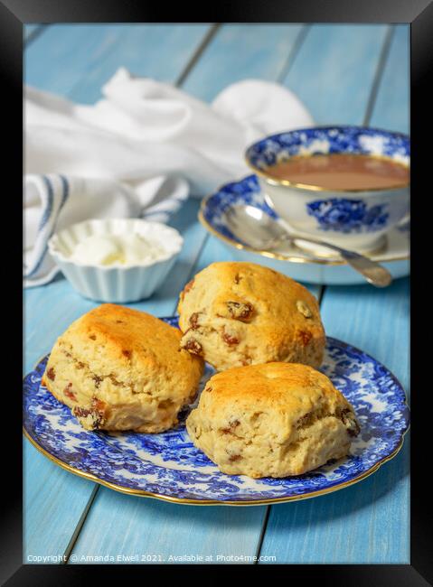 Plate Of Scones Framed Print by Amanda Elwell