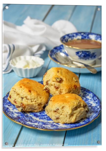 Plate Of Scones Acrylic by Amanda Elwell