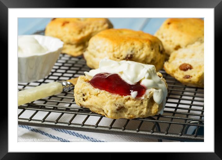 Close Up Of Scones Framed Mounted Print by Amanda Elwell