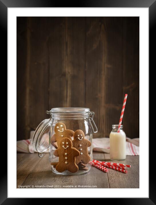 Gingerbread Jar Framed Mounted Print by Amanda Elwell