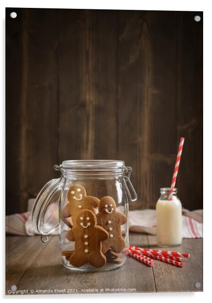 Gingerbread Jar Acrylic by Amanda Elwell