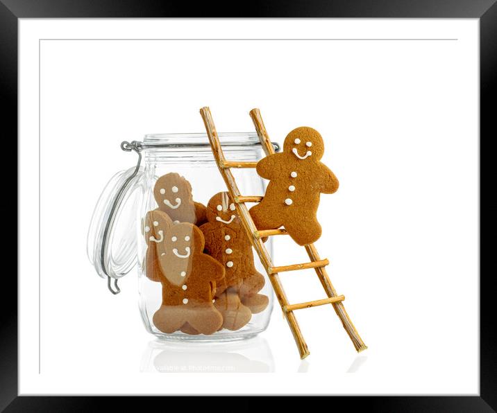 Gingerbread Men Framed Mounted Print by Amanda Elwell