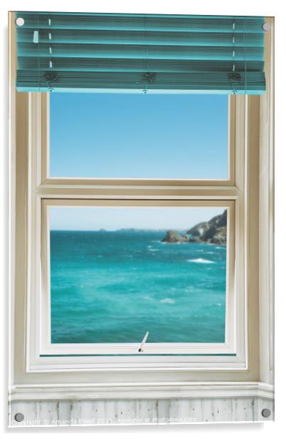 Window Overlooking The Ocean Acrylic by Amanda Elwell