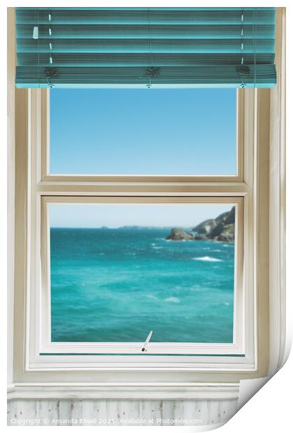Window Overlooking The Ocean Print by Amanda Elwell