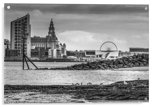 View from River Mersey beach Acrylic by Phil Longfoot