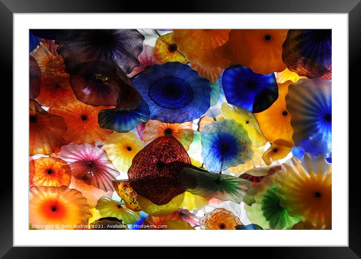 Chihuly glass ceiling Framed Mounted Print by Beth Rodney