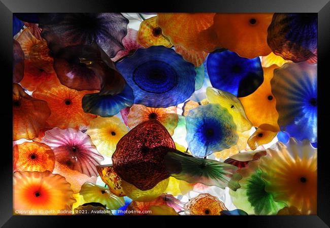 Chihuly glass ceiling Framed Print by Beth Rodney