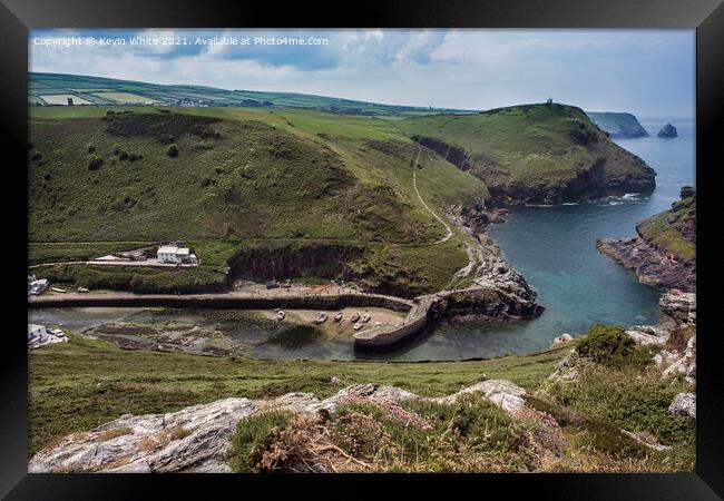 Boscastle from top of the hill Framed Print by Kevin White