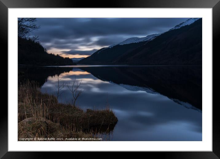 Loch Eck At Sunset Framed Mounted Print by Ronnie Reffin