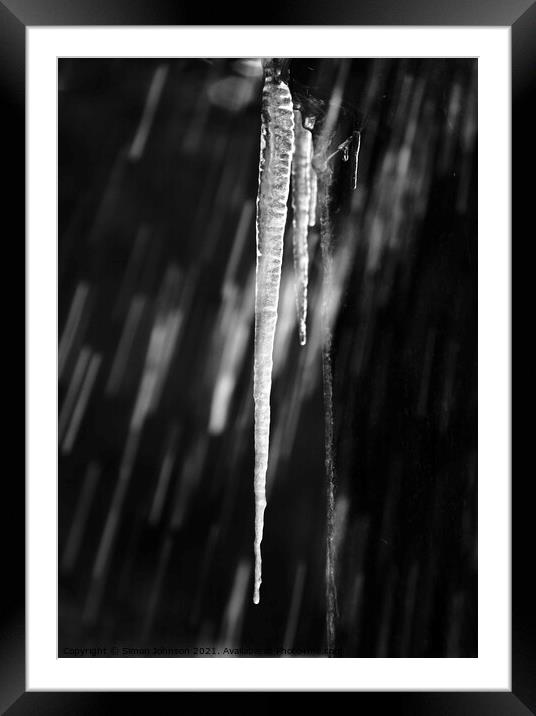 Icicle  Framed Mounted Print by Simon Johnson