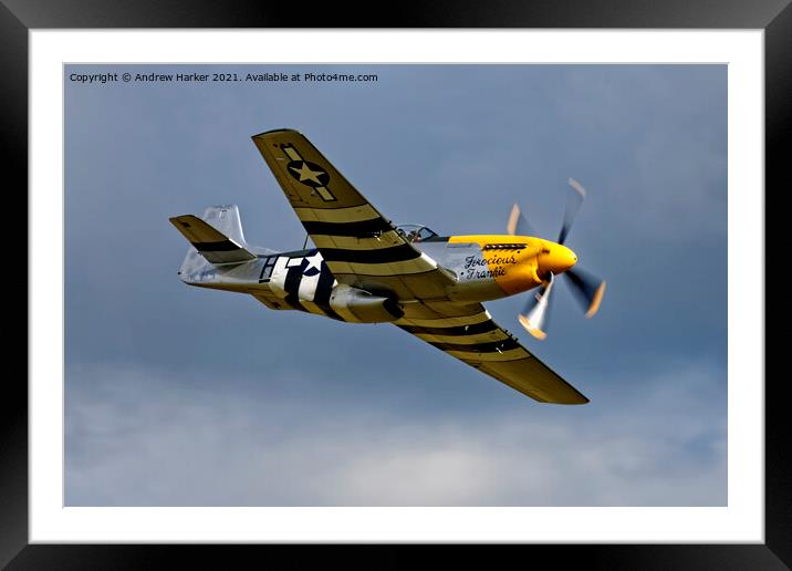 North American P-51D Mustang 'Ferocious Frankie' Framed Mounted Print by Andrew Harker