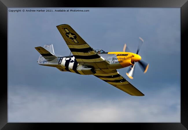 North American P-51D Mustang 'Ferocious Frankie' Framed Print by Andrew Harker