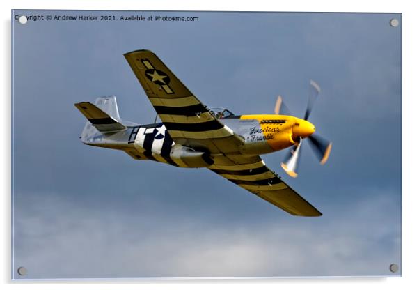 North American P-51D Mustang 'Ferocious Frankie' Acrylic by Andrew Harker