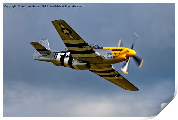North American P-51D Mustang 'Ferocious Frankie' Print by Andrew Harker