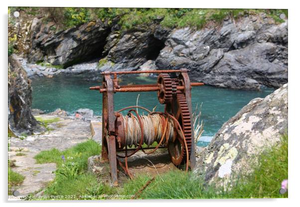 The Old Boat Winch, Prussia Cove,, Cornwall  Acrylic by Brian Pierce