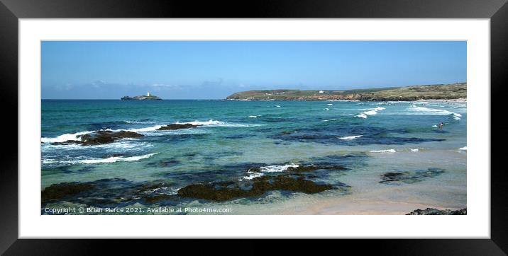 Incoming Tide, Gwithian. Hayle Beach, St Ives bay Framed Mounted Print by Brian Pierce