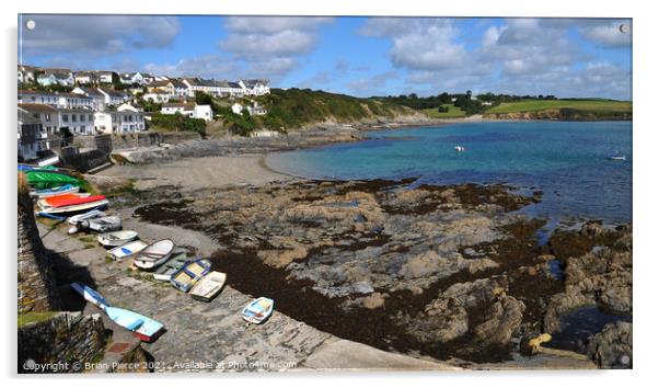 Portscatho, Roseland, Cornwall Acrylic by Brian Pierce