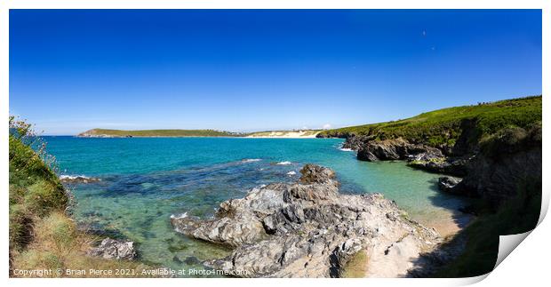 High Tide, Crantock and West Pentire, Cornwall Print by Brian Pierce