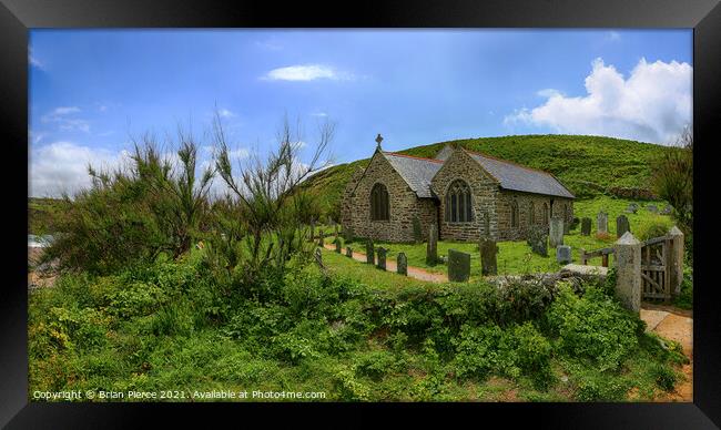 The Church of Storms, Church Cove, Lizard, Cornwal Framed Print by Brian Pierce