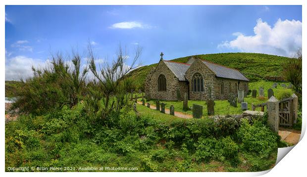 The Church of Storms, Church Cove, Lizard, Cornwal Print by Brian Pierce