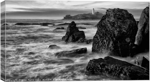 Godrevy Lighthouse, St Ives Bay, Cornwall Canvas Print by Brian Pierce