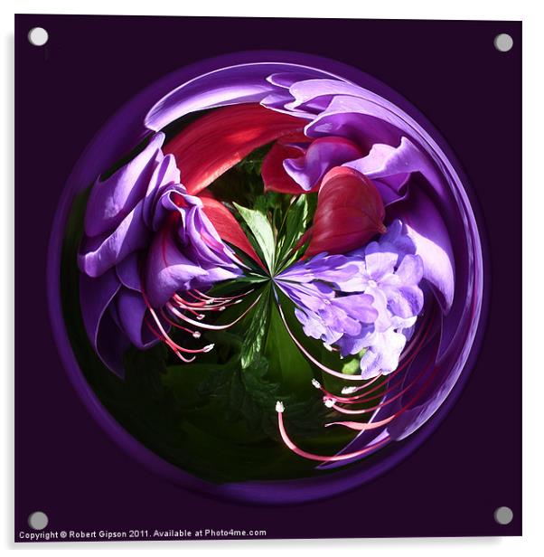 Spherical Paperweight  Fuchsia Acrylic by Robert Gipson