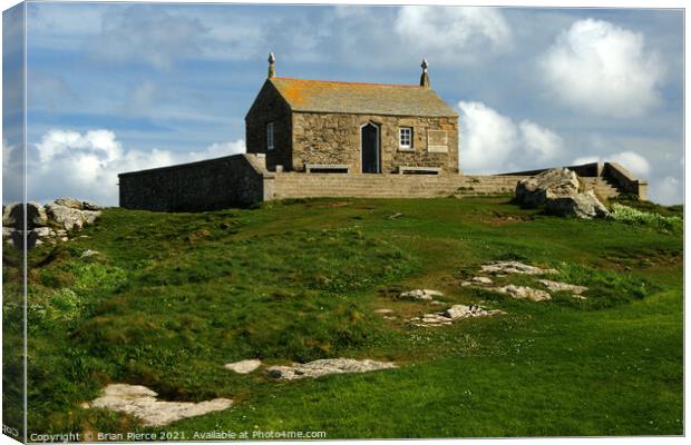 The Chapel on the Island, St Ives, Cornwall  Canvas Print by Brian Pierce