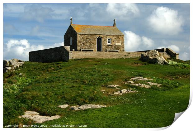 The Chapel on the Island, St Ives, Cornwall  Print by Brian Pierce