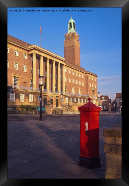 Norwich City Hall Framed Print by Christopher Keeley