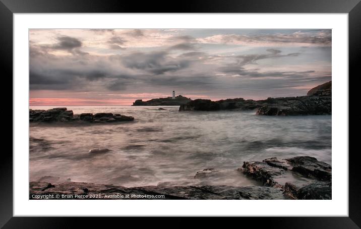 Godrevy Lighthouse, Cornwall  Framed Mounted Print by Brian Pierce