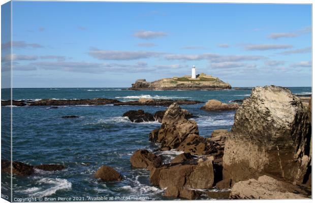 Godrevy Lighthouse, Cornwall  Canvas Print by Brian Pierce