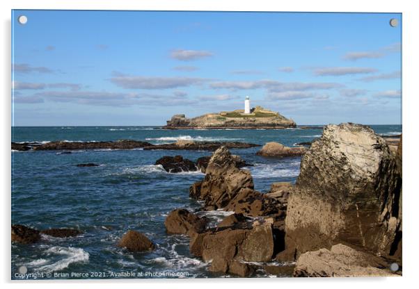 Godrevy Lighthouse, Cornwall  Acrylic by Brian Pierce