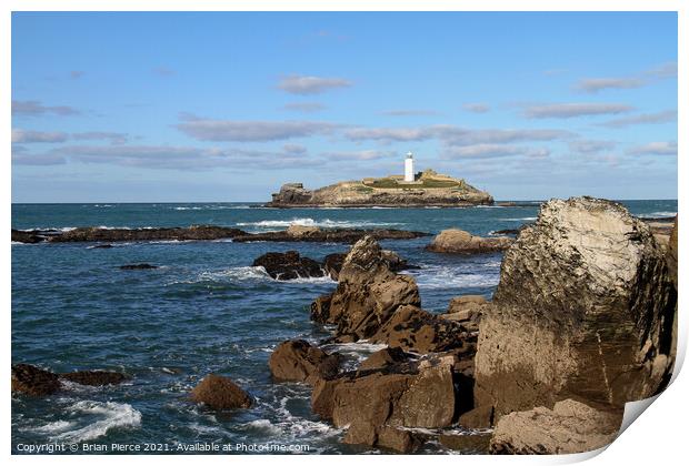 Godrevy Lighthouse, Cornwall  Print by Brian Pierce