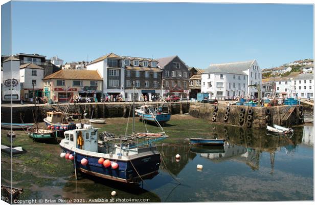 Mevagissey Harbour, Cornwall  Canvas Print by Brian Pierce