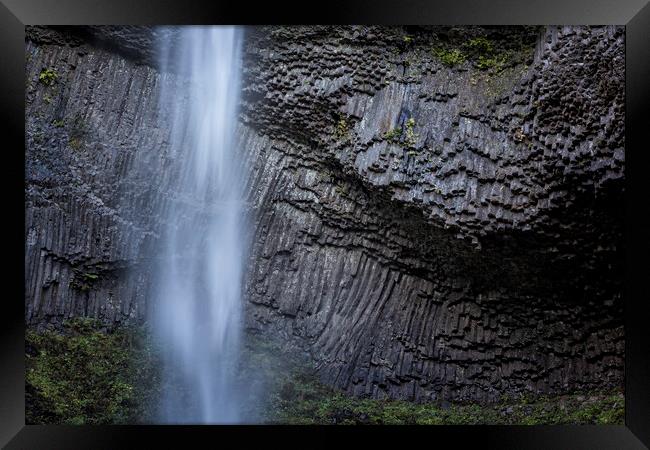 Water and Rock of Latourell Falls Framed Print by Belinda Greb