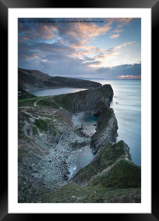 Winter sunrise at Stair Hole  Framed Mounted Print by Shaun Jacobs