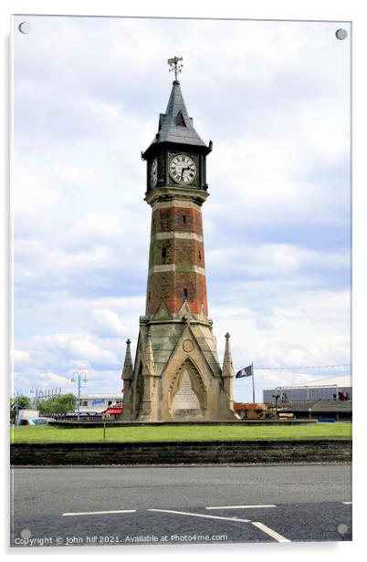Jubilee Clock Tower at Skegness. Acrylic by john hill