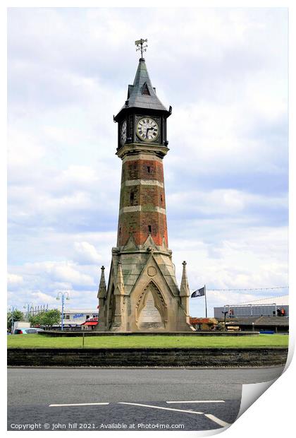Jubilee Clock Tower at Skegness. Print by john hill