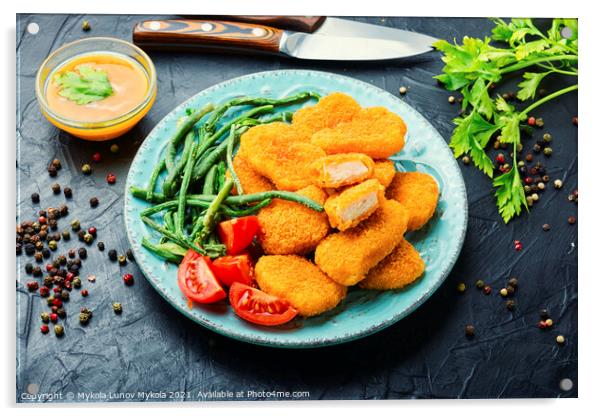 Nuggets with vegetables Acrylic by Mykola Lunov Mykola