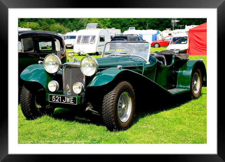 Vintage 1937 Jaguar roadster. Framed Mounted Print by john hill