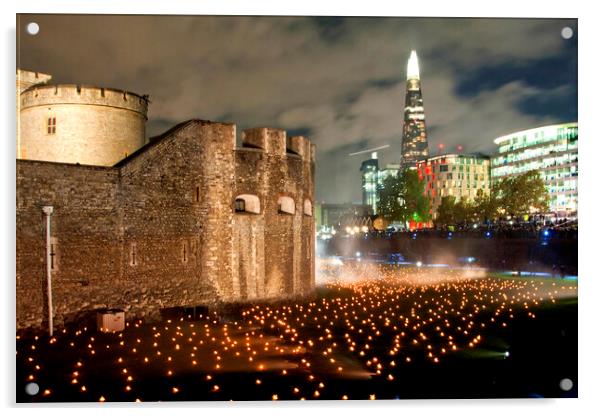 Tower of London Beyond The Deepening Shadow Acrylic by Andy Evans Photos