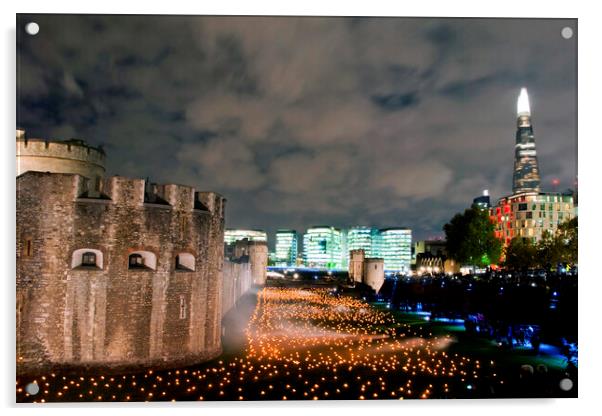 Tower of London Beyond The Deepening Shadow Acrylic by Andy Evans Photos