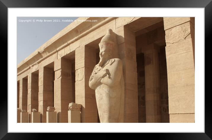 Colossal Osiride statues, Temple of Hatsepsut, Egy Framed Mounted Print by Philip Brown