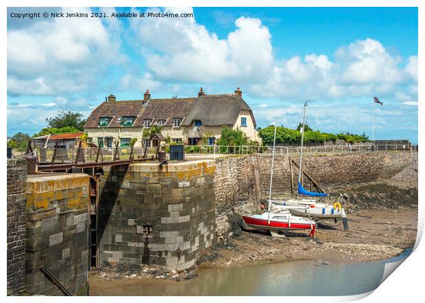 Porlock Weir Harbour Wall Somerset West of England Print by Nick Jenkins