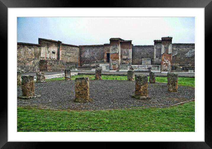 Ruins in Pompeii Framed Mounted Print by Peter Bolton