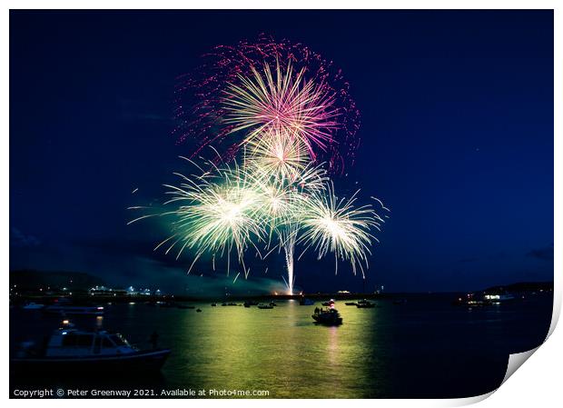 British Firework Championships, Plymouth, England Print by Peter Greenway